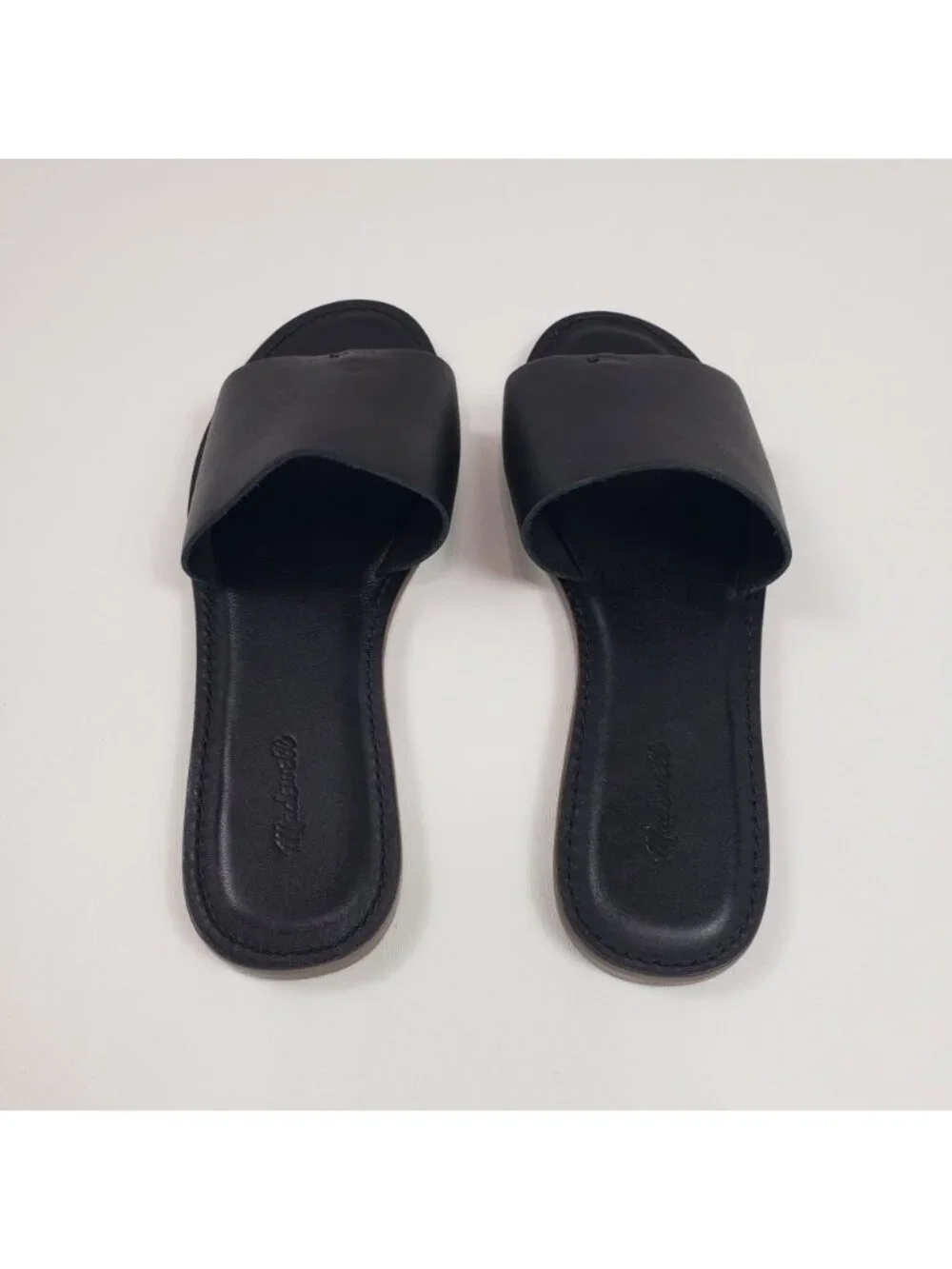 Madewell The Boardwalk Post Slide Sandal Women’s 7M Black Leather Summer - Picture 4 of 16